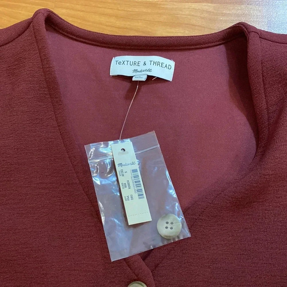 NWT Madewell Texture & Thread Crepe Balloon-Sleeve Dress - Picture 6 of 6